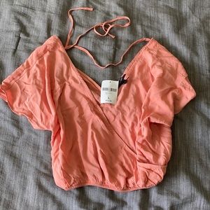 Forever 21 crop top. Size L. Color: peach